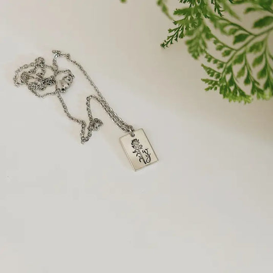 Necklace -"WY" W/ Indian Paintbrush