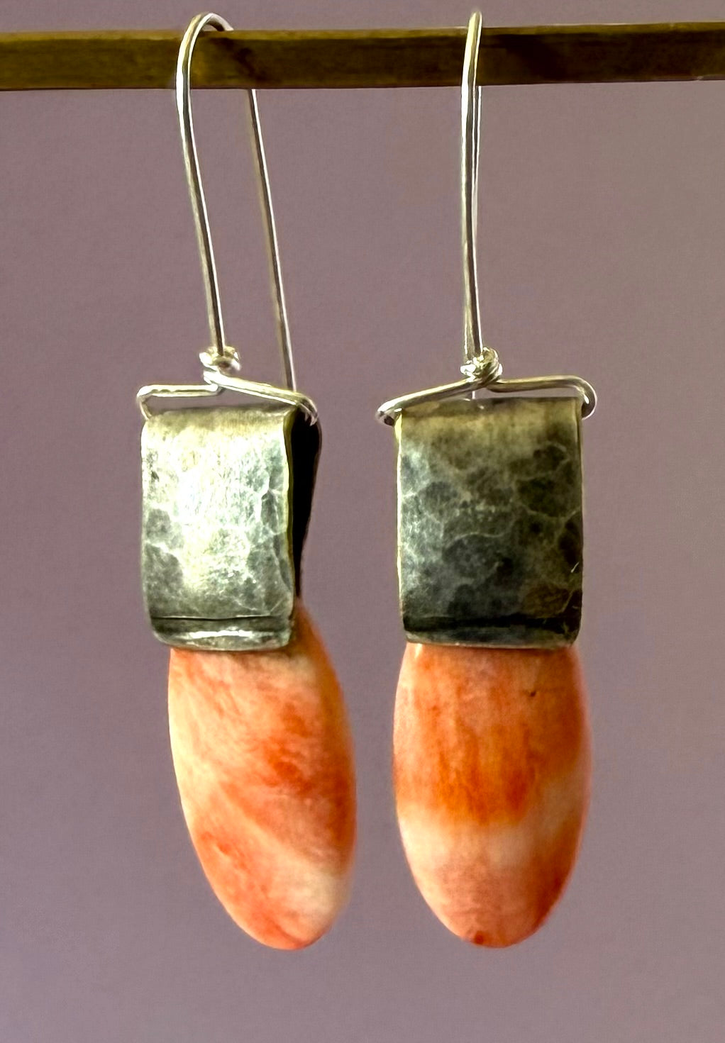 Earrings -Orange/Pink Spiny Oyster Shell