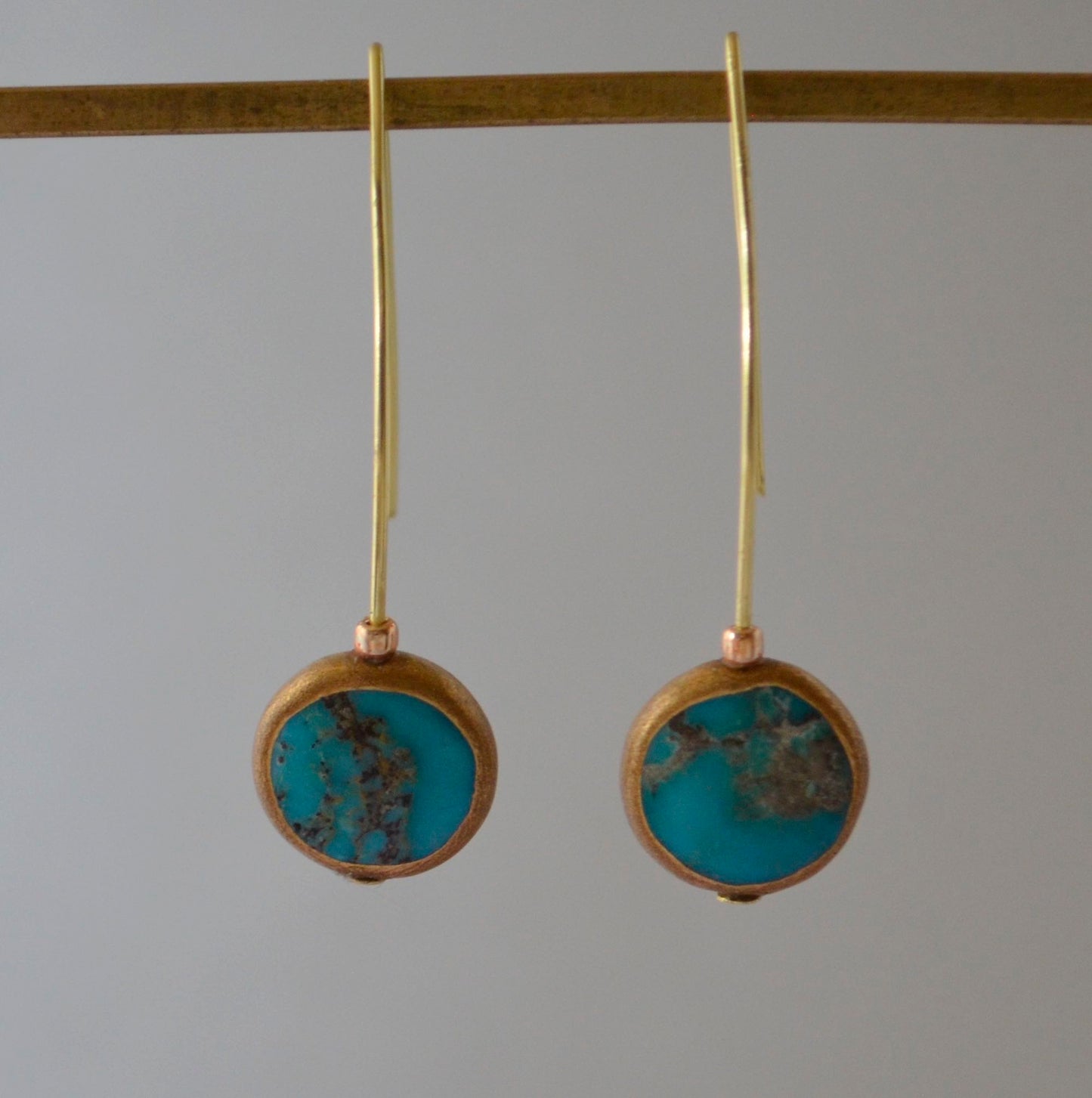 Earrings - Turquoise With Gold
