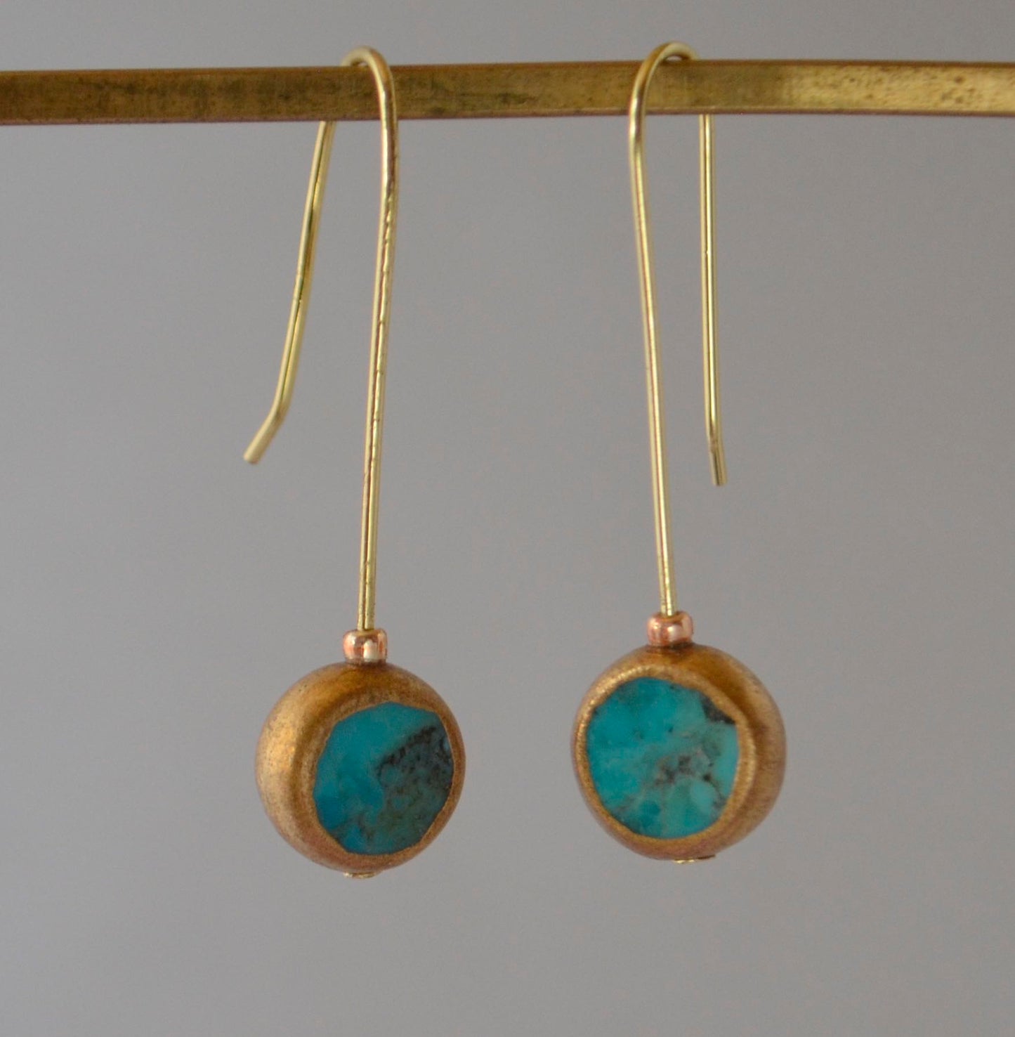 Earrings - Turquoise With Gold