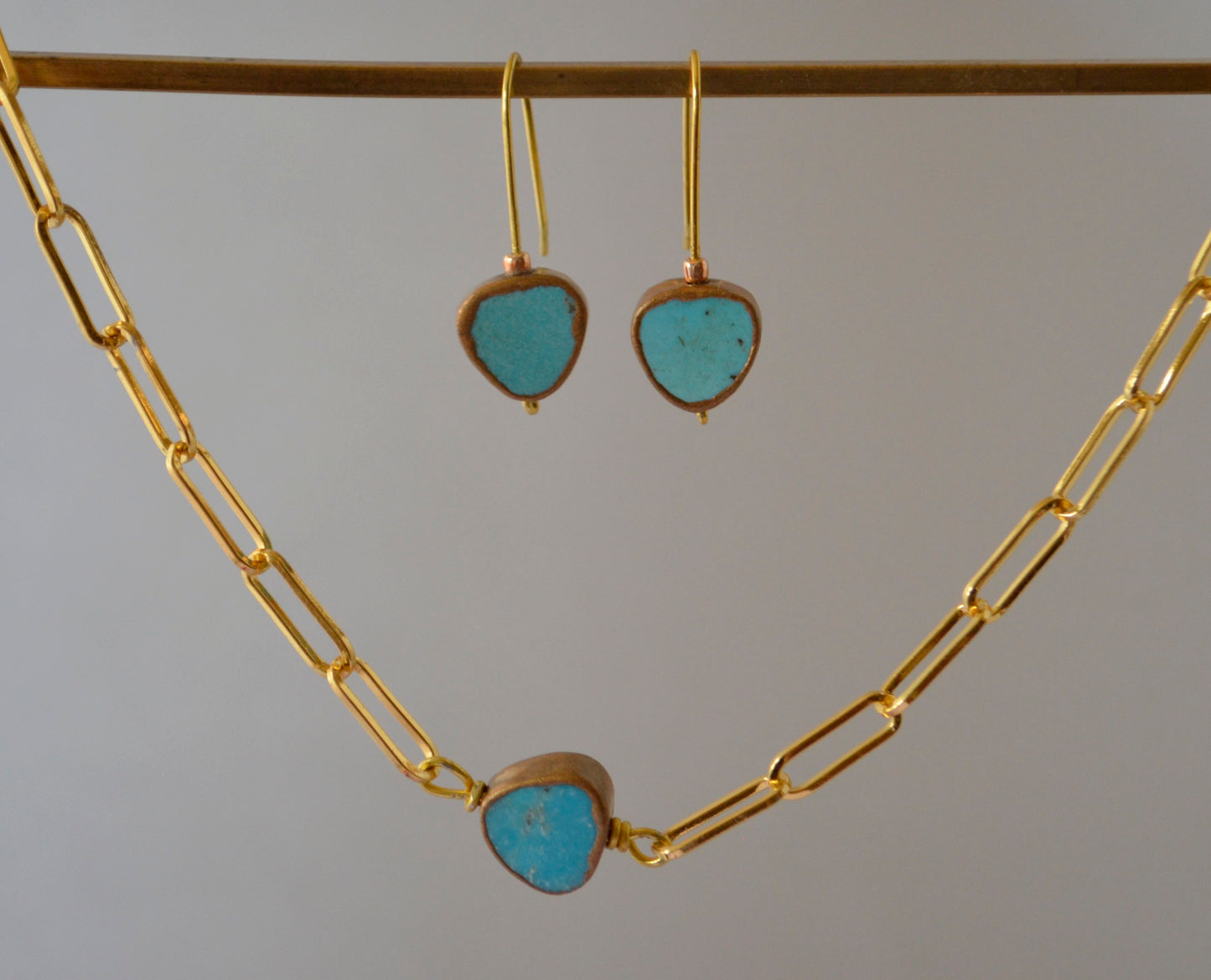 Turquoise Triangle With Gold