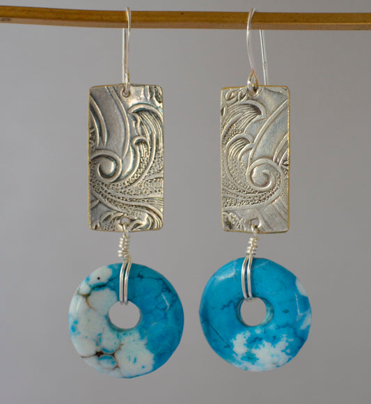 Turquoise Donut Bead on Silver