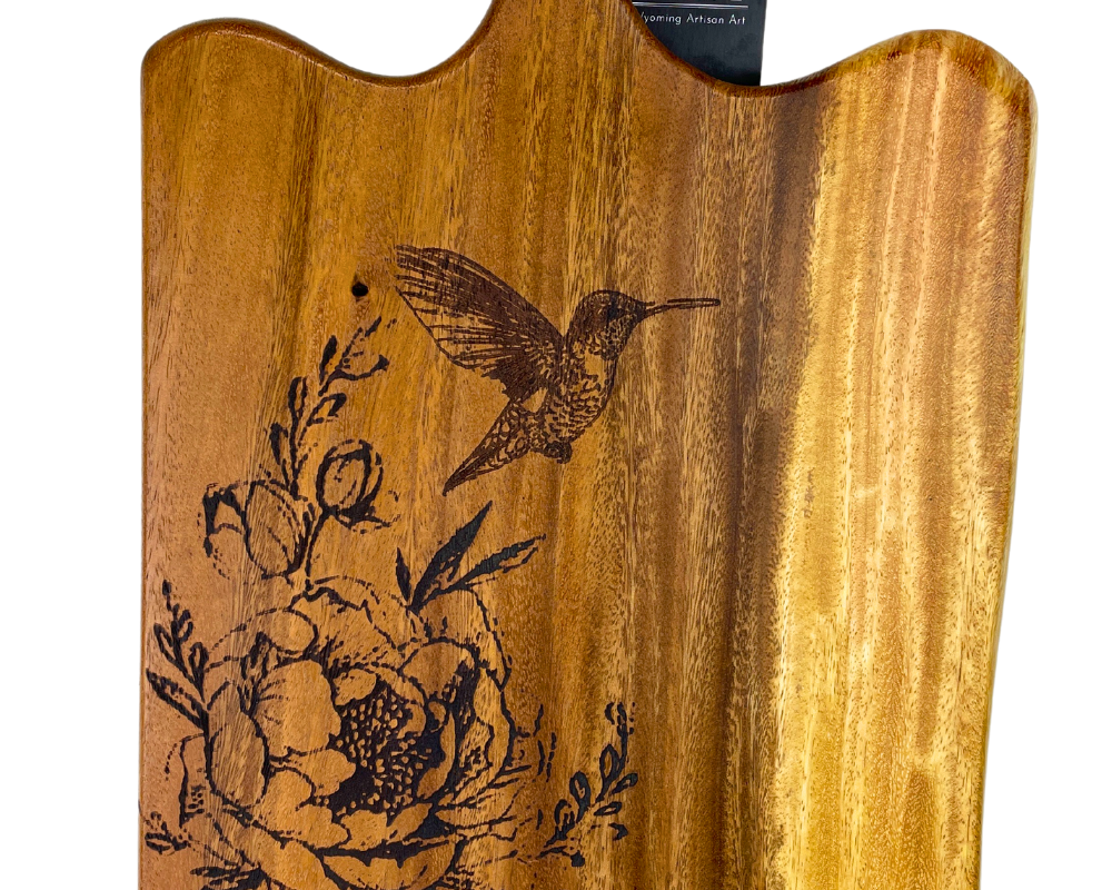Laser Engraved " Hummingbird " Large Charcuterie Board
