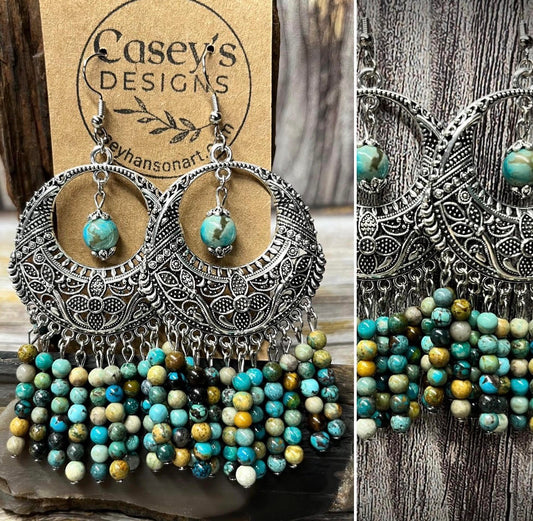 Earrings - Tibetan Turquoise and Silver