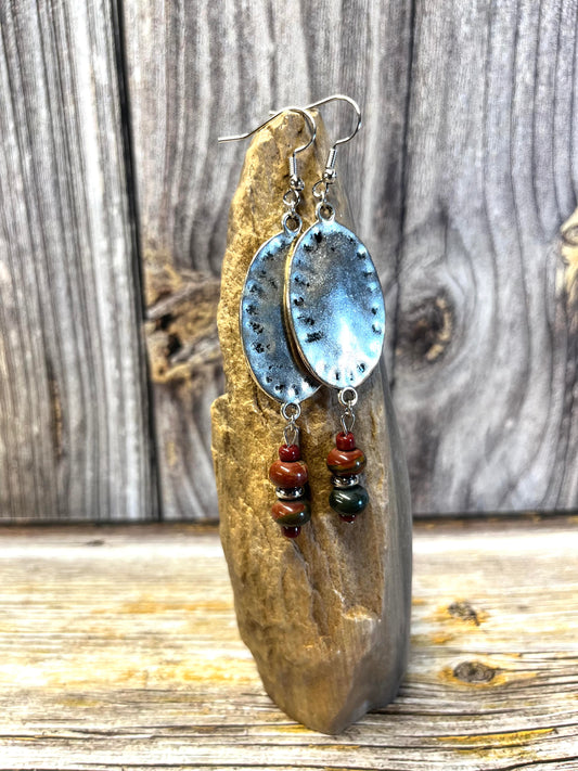 Earrings - Red Creek Jasper and Silver