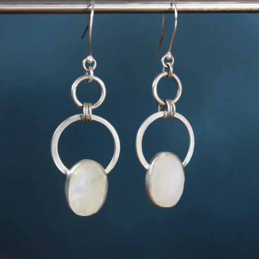Silver Moonstone Earrings