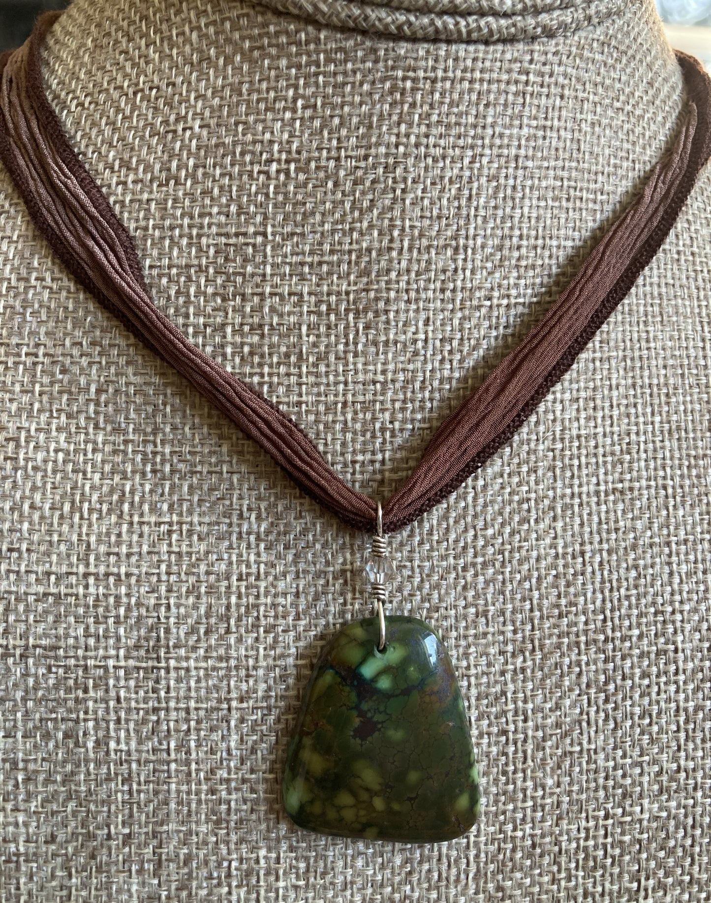 Silk Tie Necklace-Turquoise