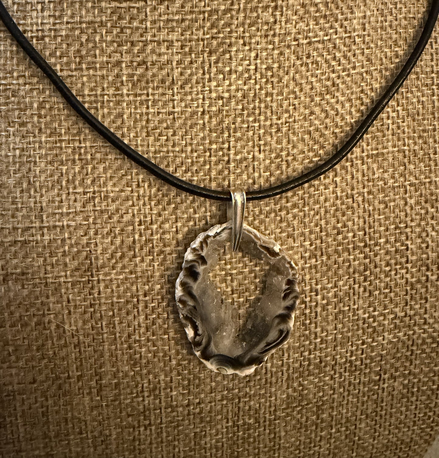 Leather Choker Necklace-  Occo Geode Slice