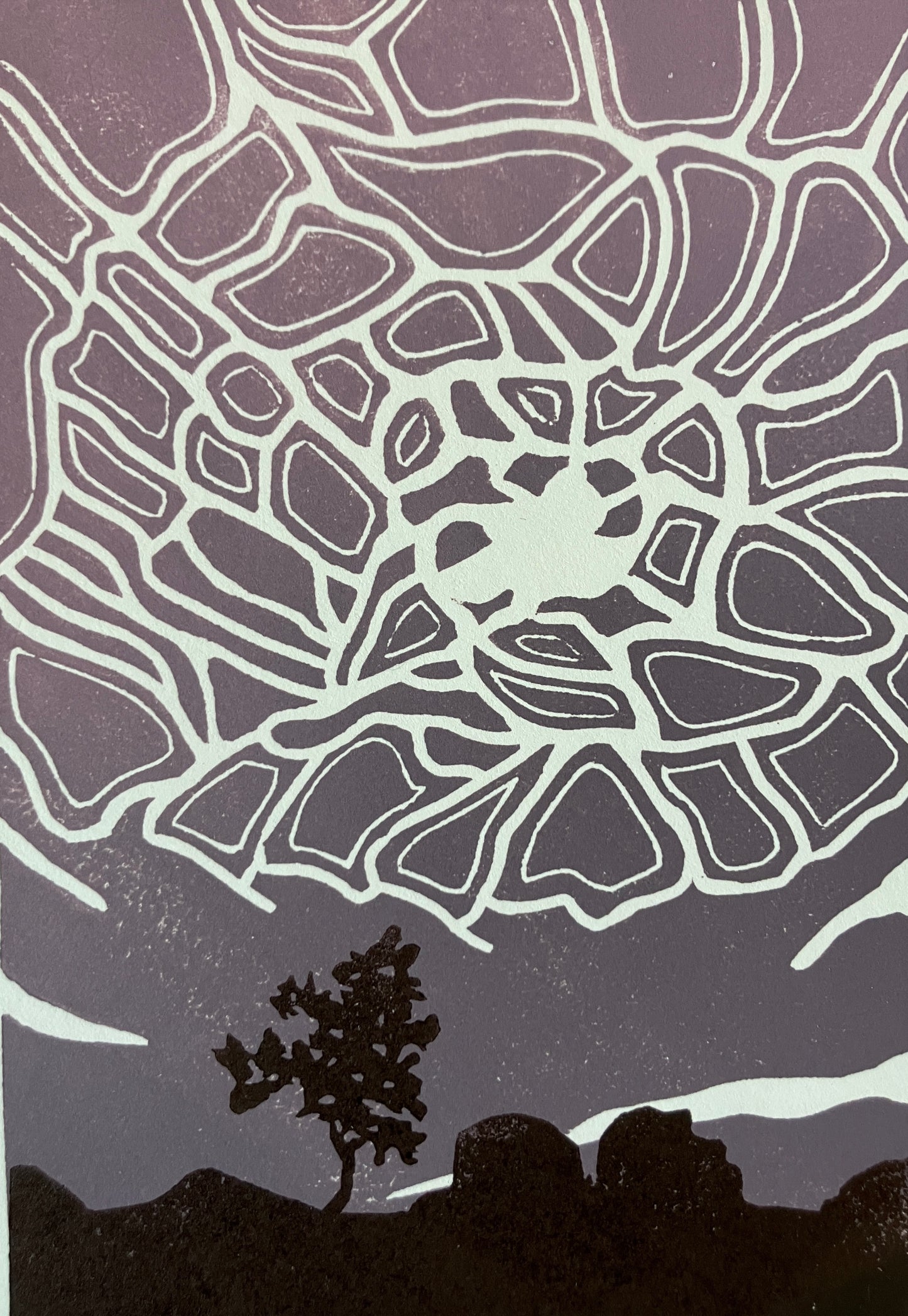 Framed Linocut Print- "Tortoise"
