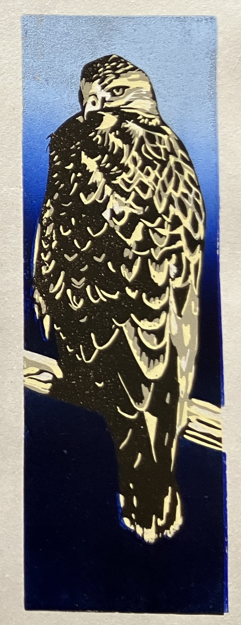 Framed Linocut Print- "Swainson's" Hawk