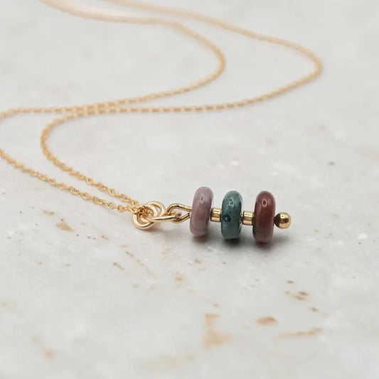 Necklace -Fancy Jasper and Gold Chain