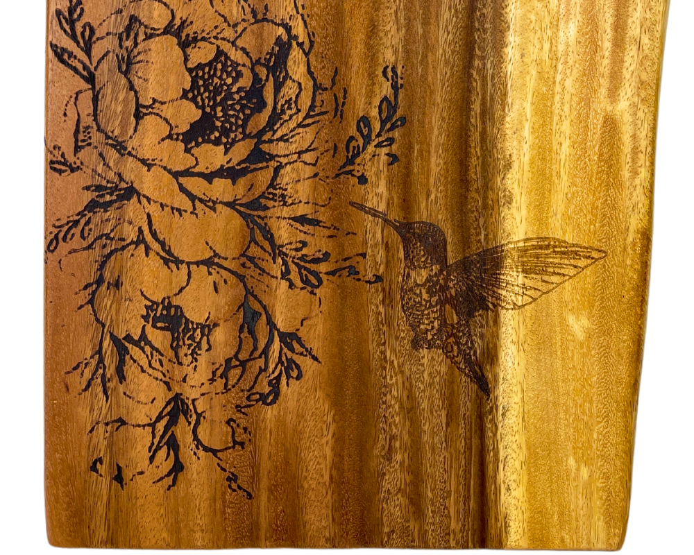 Laser Engraved " Hummingbird " Large Charcuterie Board