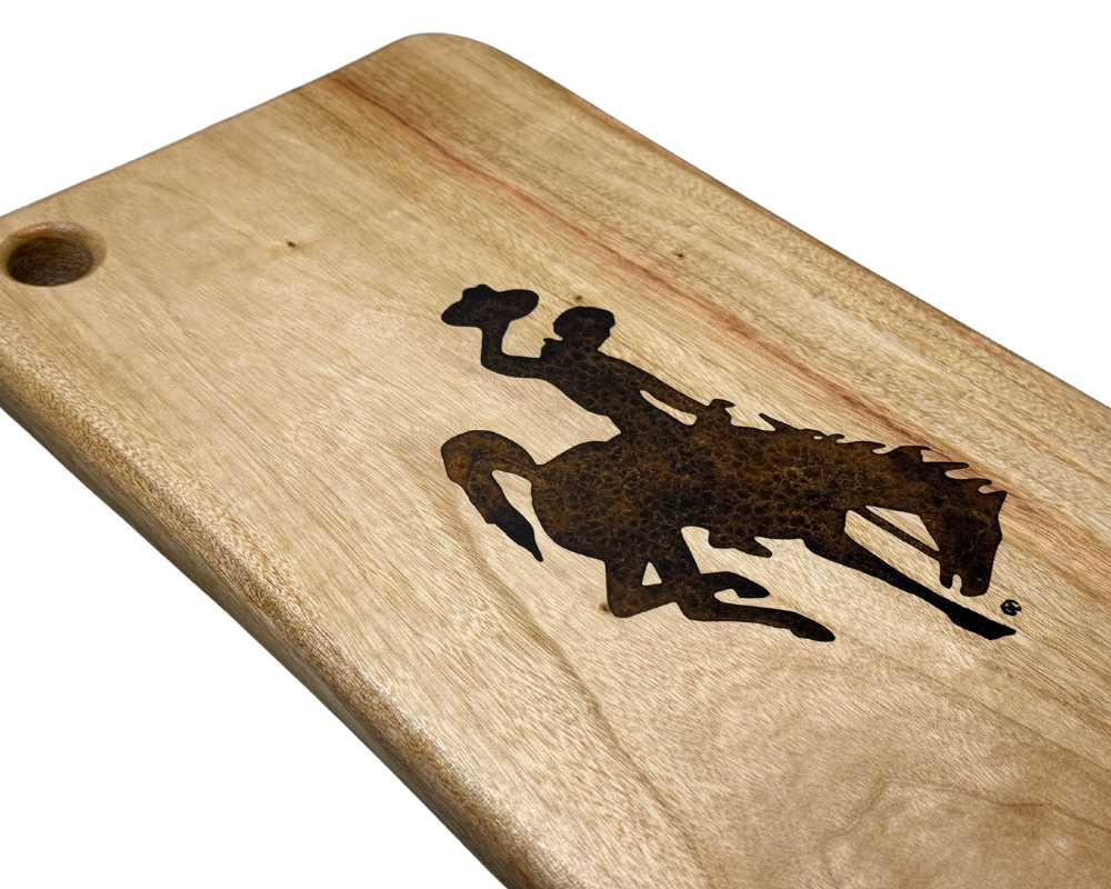 Wyoming Cowboys™ Charcuterie Cheese Board - 18x9x1", One-of-a-Kind Artisan Piece