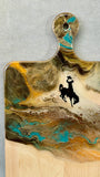 " Steamboat " Maple Wood Cheese Board with 24K Gold