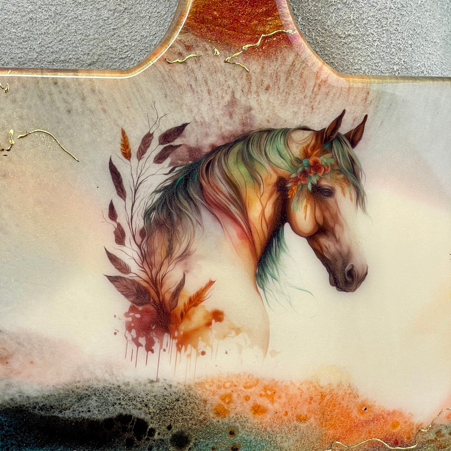 " Horse " Artisan Handmade Cheeseboard