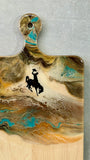 " Steamboat " Maple Wood Cheese Board with 24K Gold