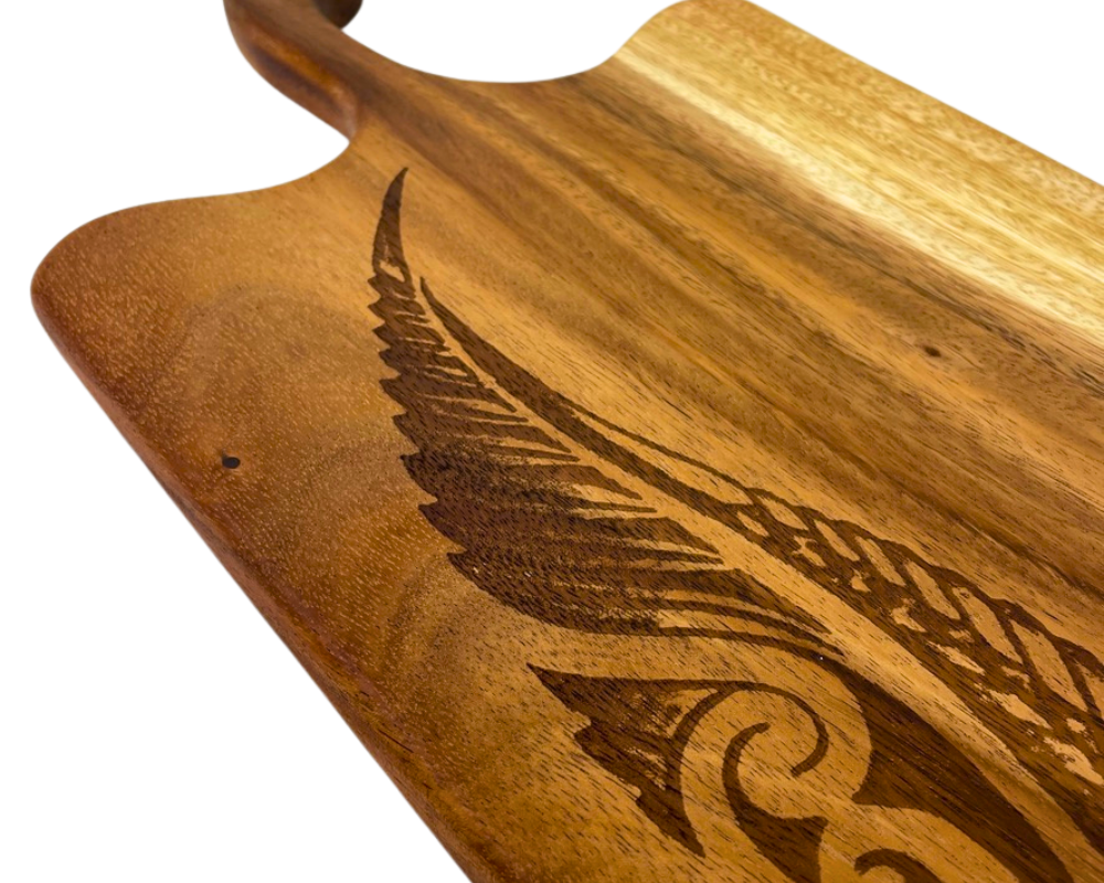 Laser Engraved " Tribal Feather " Large Charcuterie Board