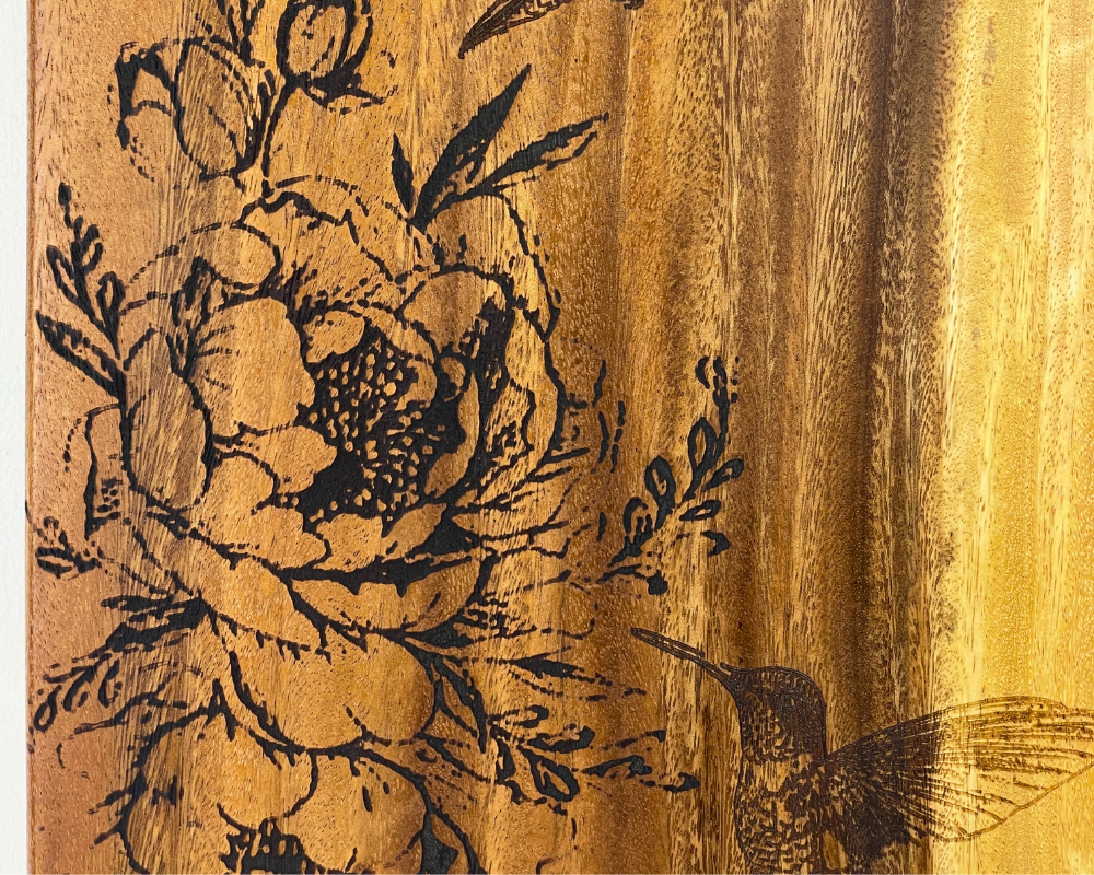 Laser Engraved " Hummingbird " Large Charcuterie Board