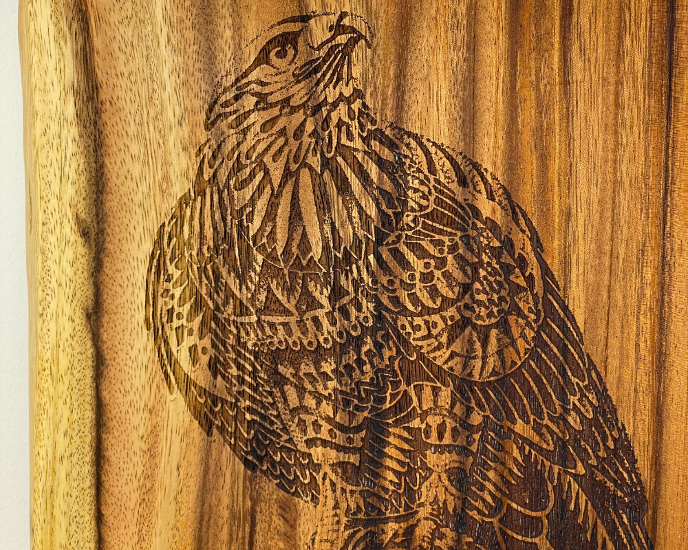 Laser Engraved " Falcon and Skull " Large Charcuterie Board