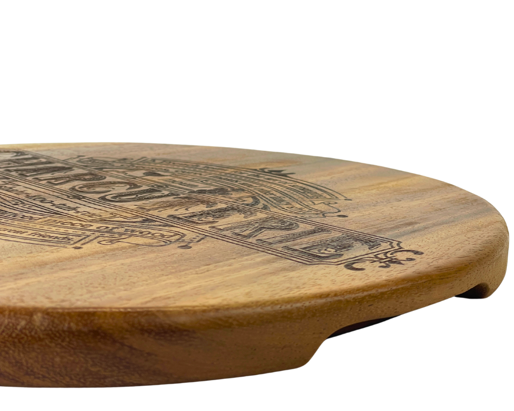 " CHARCUTERIE " Laser Engraved Round Charcuterie Board