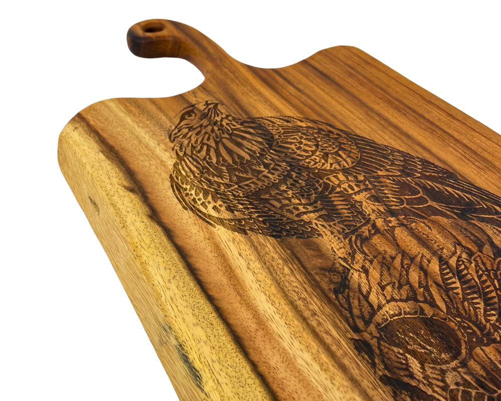Laser Engraved " Falcon and Skull " Large Charcuterie Board