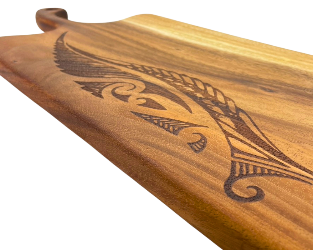 Laser Engraved " Tribal Feather " Large Charcuterie Board