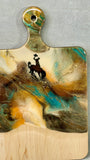 Solid Maple Wood " Steamboat "  Cheese Board with 24K Gold