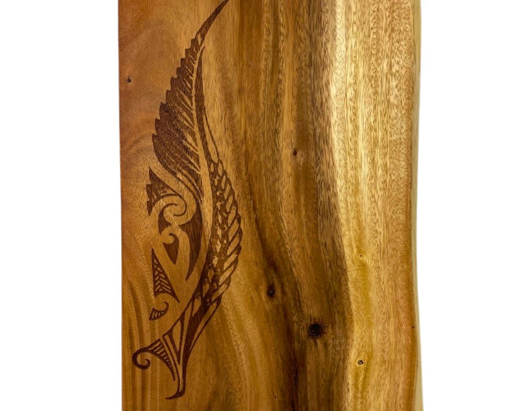 Laser Engraved " Tribal Feather " Large Charcuterie Board
