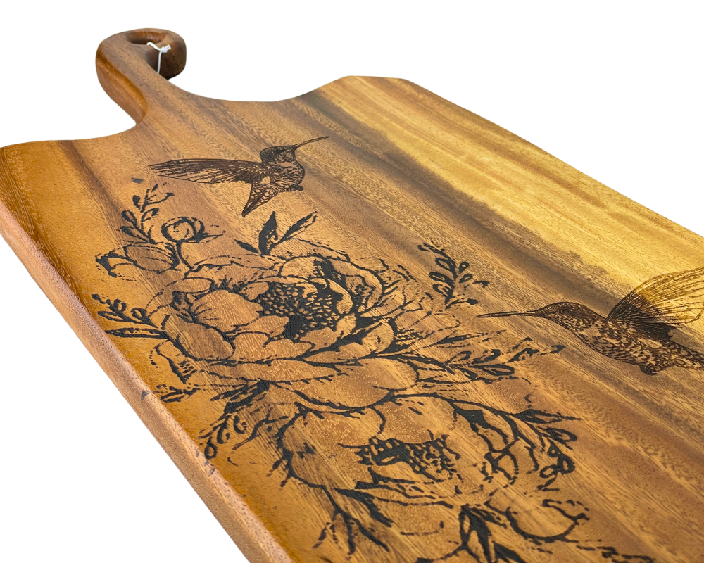 Laser Engraved " Hummingbird " Large Charcuterie Board