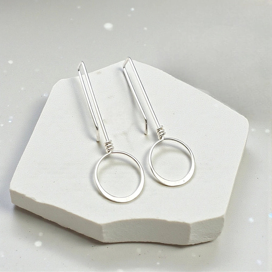Earrings- Silver Threader Hoops