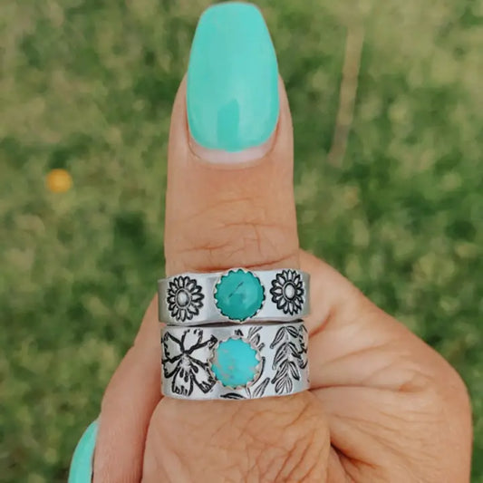 Ring-Flowers and Turquoise Band