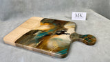 Solid Maple Wood " Steamboat "  Cheese Board with 24K Gold