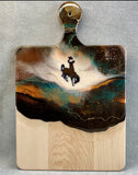 Maple wood cheese board with steamboat logo