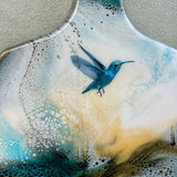 Decorative Maple Wood " Hummingbird " Cheese Board