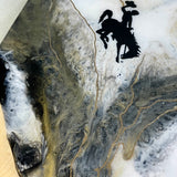 Solid Maple Wood " Steamboat "  Cheese Board with 24K Gold