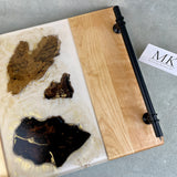 Custom Made Serving Tray with Petrified Wood in Resin