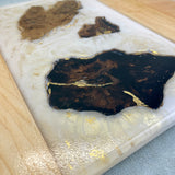 Custom Made Serving Tray with Petrified Wood in Resin