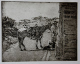 #20 of a Variable Edition of 30 Original Intaglio Prints  Hand inked and hand printed - each of these is considered an original work of art  Framed and Matted Intaglio and Aquatint Etching printed on Rives BFK  Frame is a natural color Douglas Fir wood with glass  MSC-328-23005