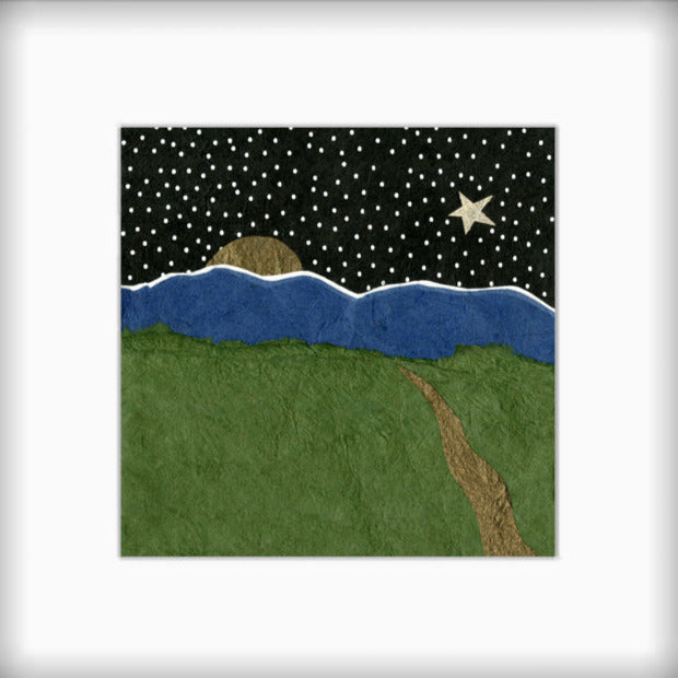 " A Starry Chautauqua Night " Paper Collage Art