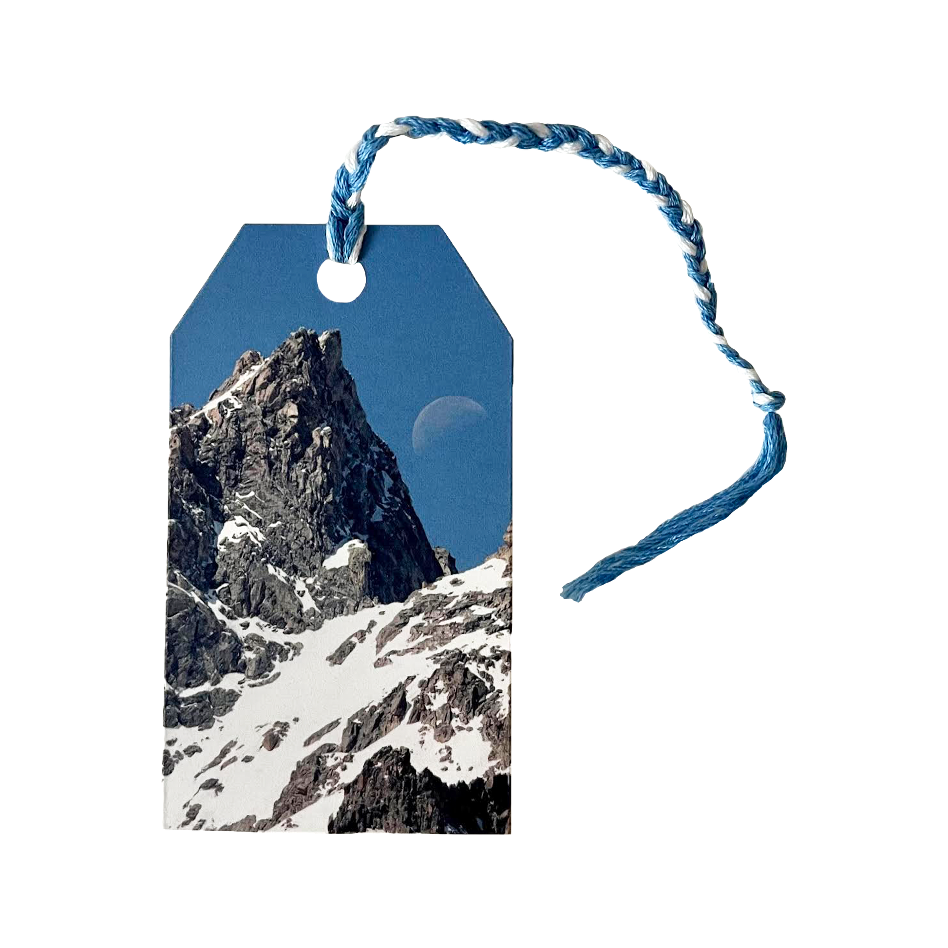 " Day Moon " Photograph Artist: Ashleigh Monaco  The Grand Teton / Teewinot up close  Snow is lingering on the rugged mountains while the moon peaks out during the day. Bookmark with hand braided page markter.
