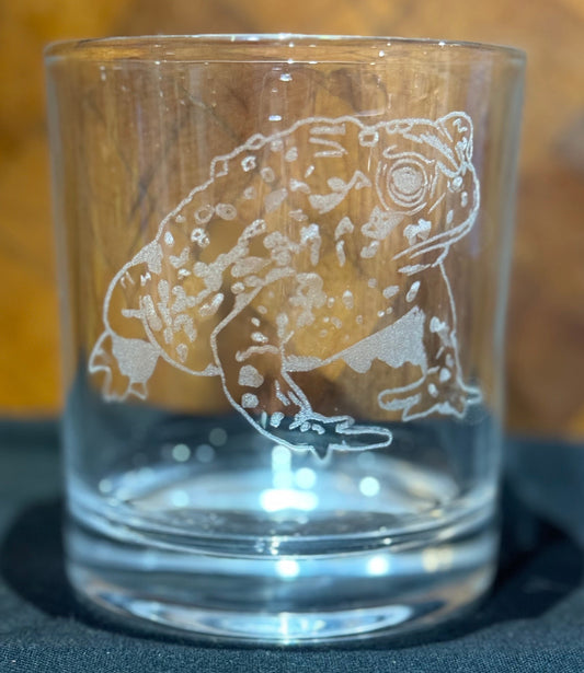 Engraved whisky glass Wyoming Toad