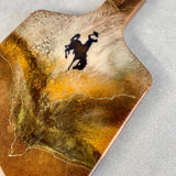 Hand Made " Steamboat " Cherry Wood Cheese Board with 24K Gold