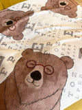 "Bear Visions " Bandana Artist:  Tara Pappas  This 22"x22" soft cloth can be used in a variety of ways to add extra joy and whimsy to your tables, furniture, fashion, and more! 
