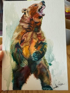 Watercolor Print- "Too Tall Grizzly" Standing Bear