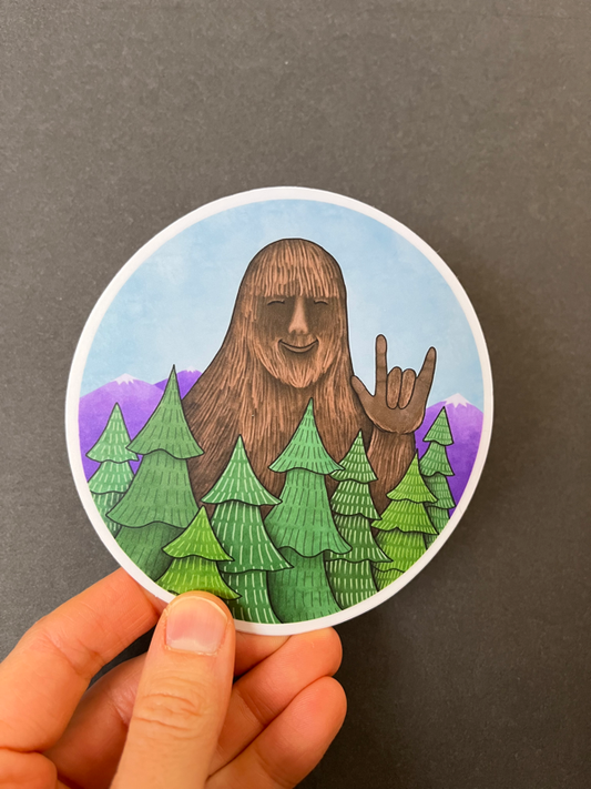 Bigfoot " I Love You " Vinyl Sticker