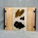 Custom Made Serving Tray with Petrified Wood in Resin