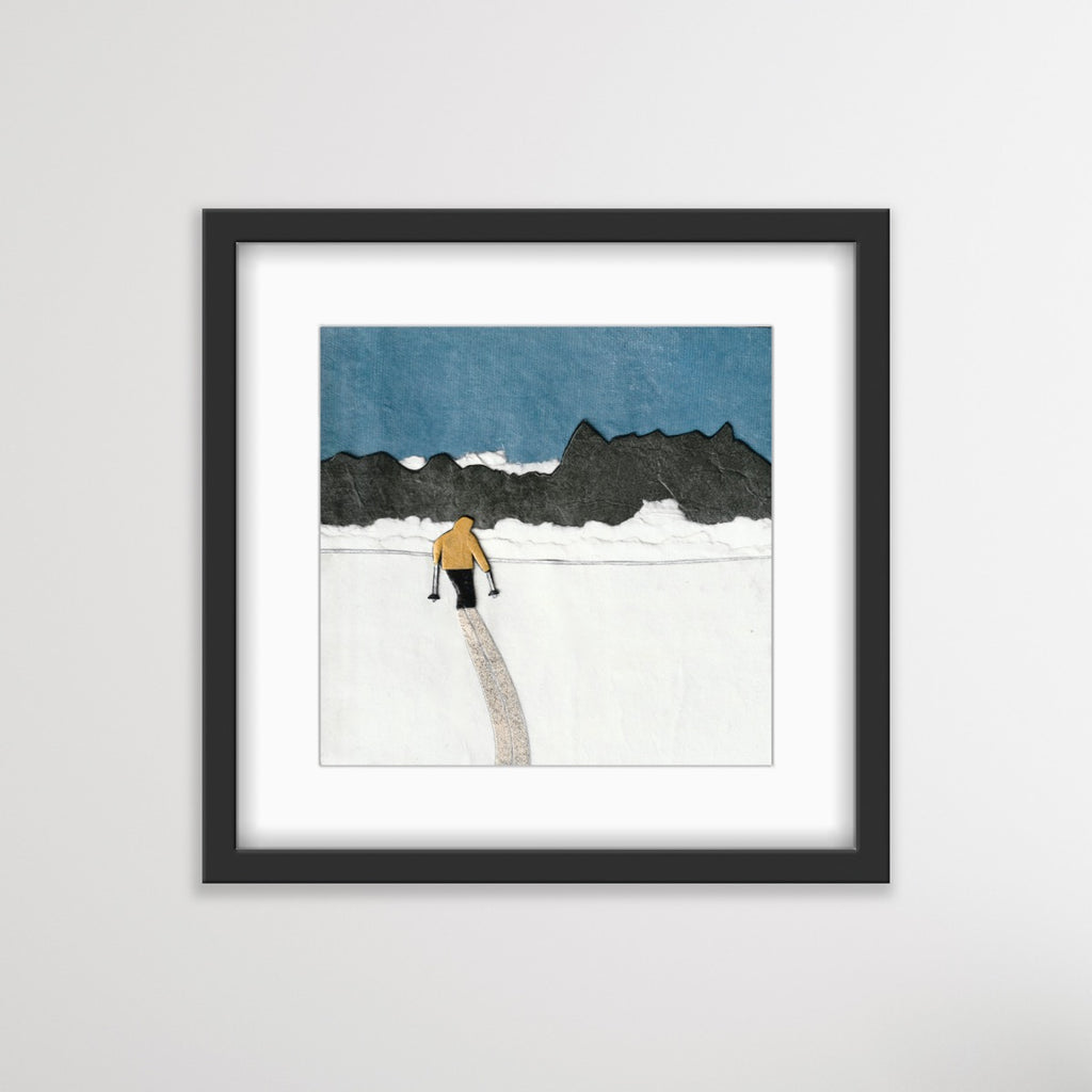 " Chamonix Free " Paper Collage Art Works of Wyoming Gift n Gallery