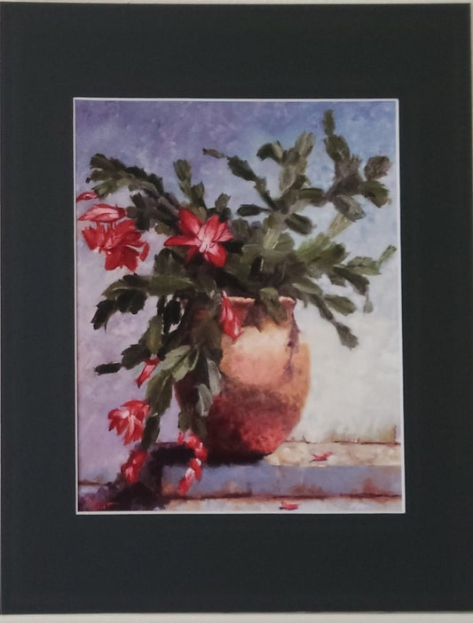 " Christmas Cactus " Matted Print