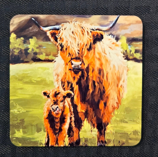 Coaster- Highland Cow and Calf