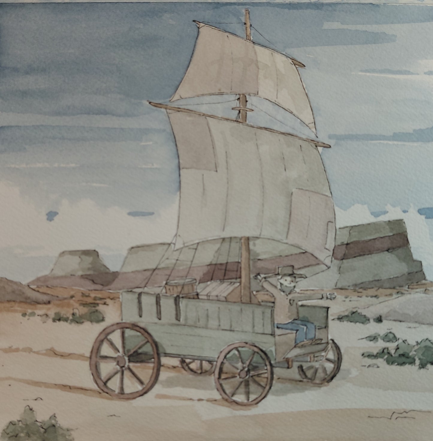 Watercolor and Ink - "Topsail Set"
